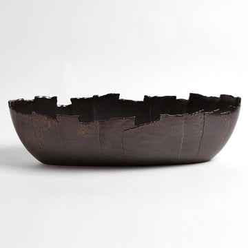 Seismic Rift Vase - Reactive Bronze
