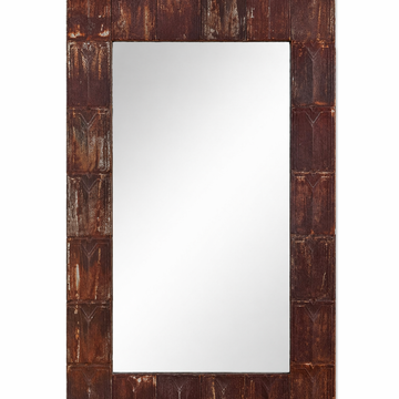 Antique Metal Tile Mirror