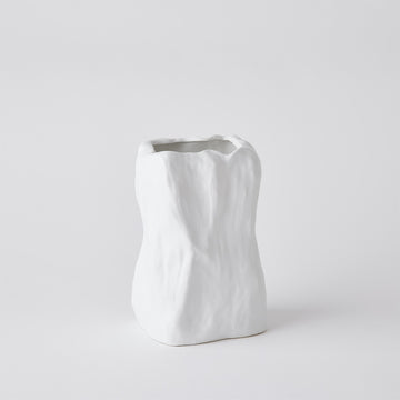 Improvise Angled Vase - Chack White