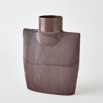 Ridged Neck Vases - Plum