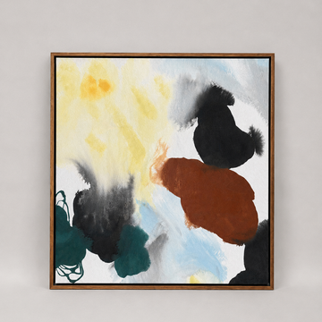 Abstract Composition in Ochre and Teal