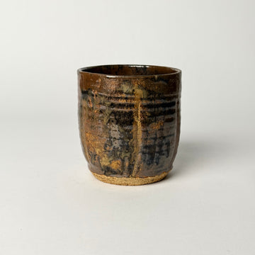 Larry Shep Small Brown Abstract Ceramic Vase [VINTAGE]