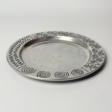 Etched Tribal Motif Plate [VINTAGE]