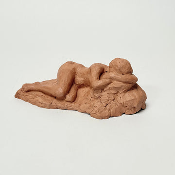 Signed 1957 Sleeping Lady Clay Sculpture [VINTAGE]
