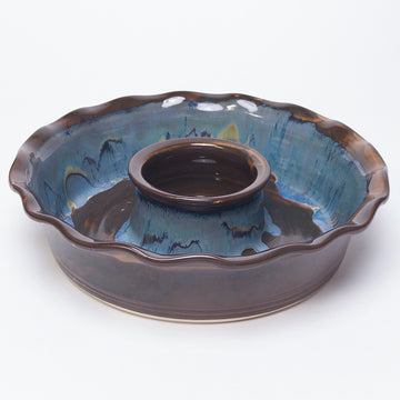 Signed Ceramic Chip and Dip Bowl [VINTAGE]