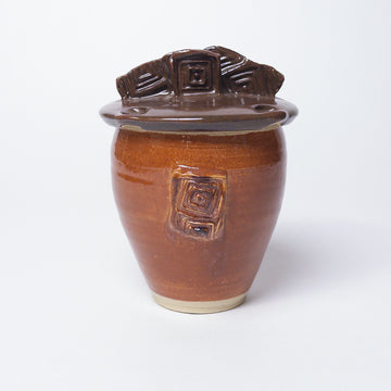 Spiral Motif Ceramic Jar [VINTAGE]