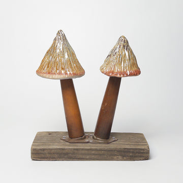 Double Mushroom Tabletop Sculpture [VINTAGE]