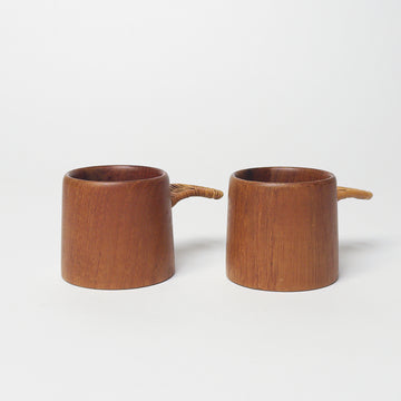 Danish Teak Candle Holders – Set of 2 [VINTAGE]