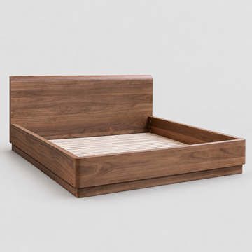 Round Off Queen Bed Walnut