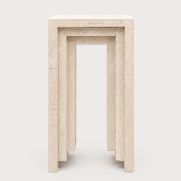 Postmodern Travertine Side Table [VINTAGE]